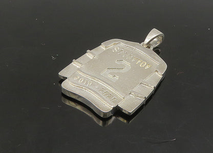 925 Sterling Silver  Vintage Shiny Saginaw Ice Hockey Jersey Pendant  PT18734