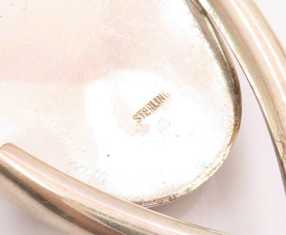 925 Sterling Silver  Vintage Oval Amethyst Cacoxenite Held Pendant  PT21012