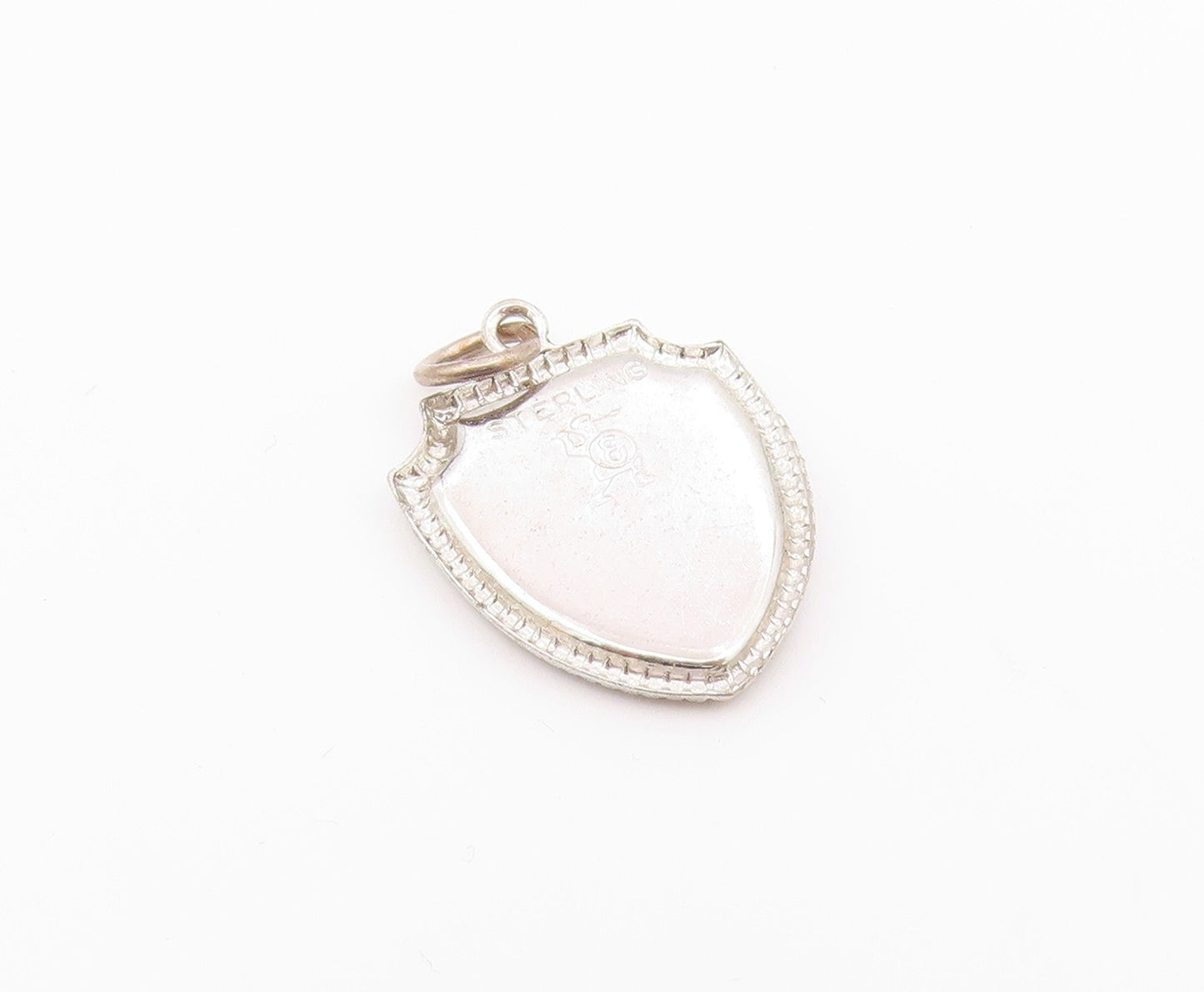 925 Sterling Silver  Vintage Enamel Virginia Shield Souvenir Pendant  PT16721
