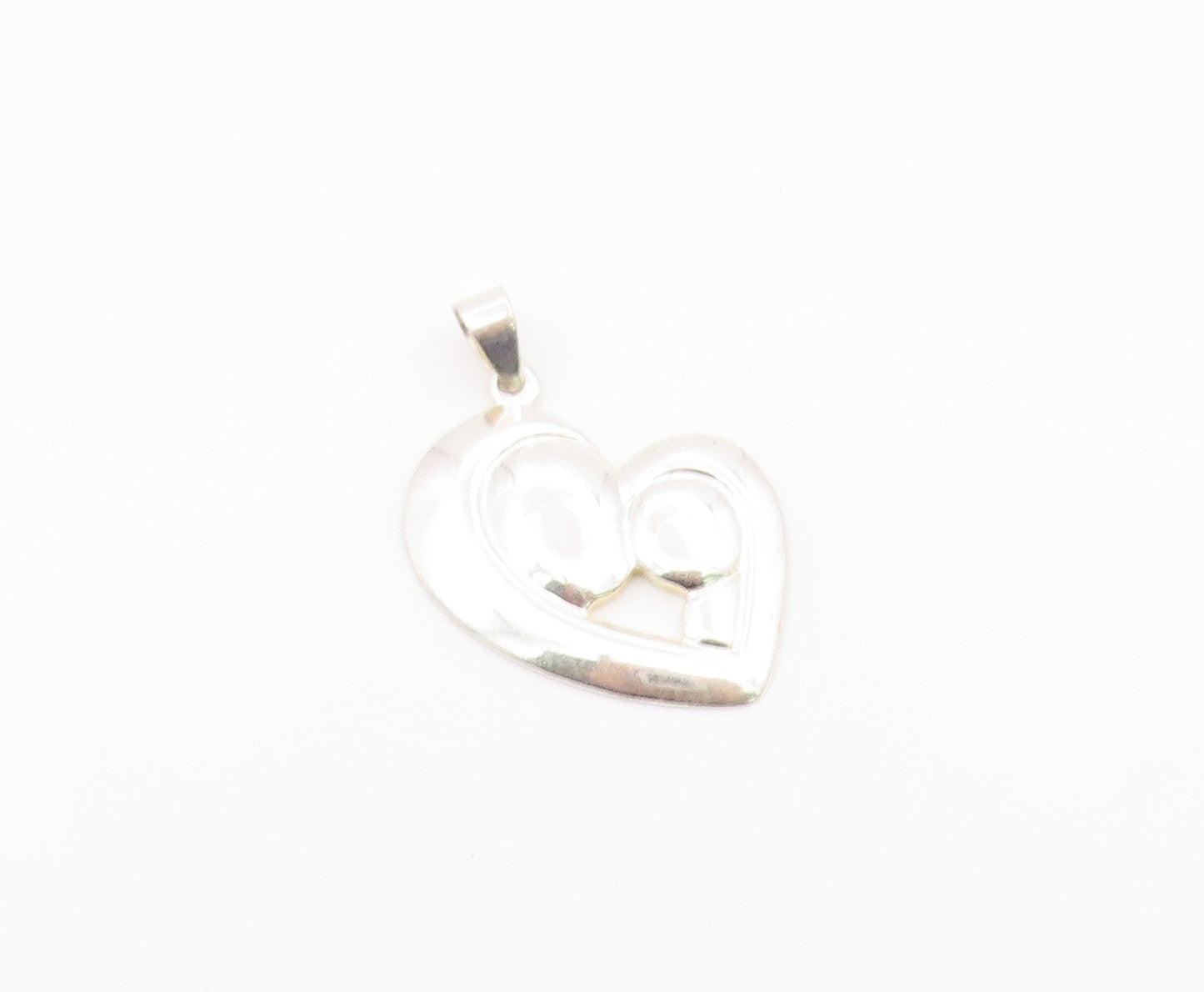 925 Silver  Vintage Love Is Patient Love Is Kind Heart Charm Pendant  PT20744