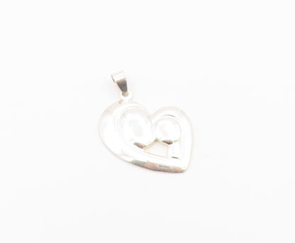 925 Silver  Vintage Love Is Patient Love Is Kind Heart Charm Pendant  PT20744