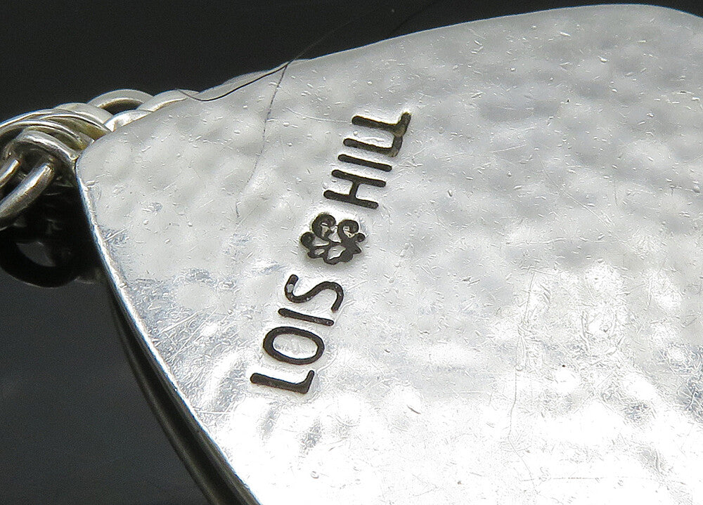 LOIS HILL 925 Silver  Vintage Shiny Two Tone Swirl Chain Necklace  NE3578