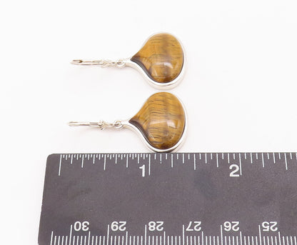 925 Sterling Silver Vintage Earrings WHITNEY KELLY Designer Tiger's Eye  EG12978