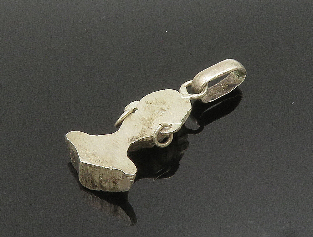 925 Sterling Silver  Vintage Dark Tone Goddess Motif Head Pendant  PT20009