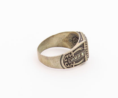 925 Sterling Silver Vintage Ring Baguette CZ Statement Band  Sz 9.5  RG36561