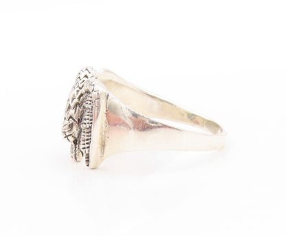 925 Sterling Silver Vintage Ring Designer Dark Tone Flying Eagle Sz 14.5 RG32863