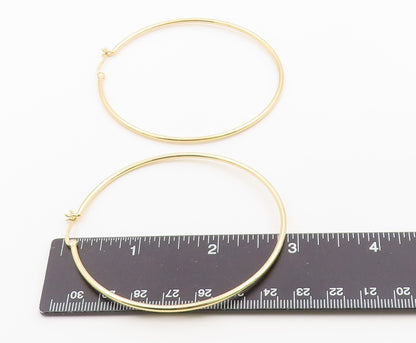 925 Sterling Silver Vintage Earrings Gold Plated Minimalist Large Hoops  EG14424