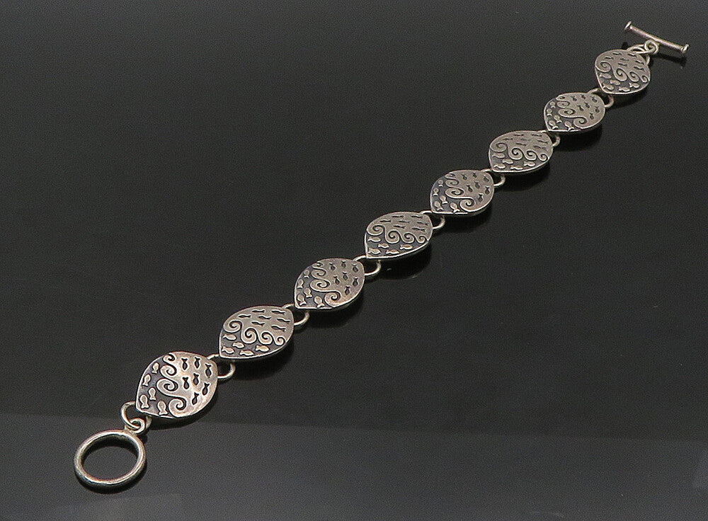 DESIGNER 925 Sterling Silver  Vintage Shiny Fish Motif Chain Bracelet  BT9238