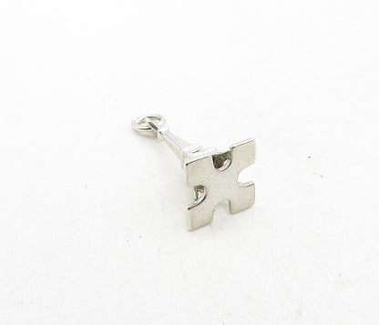 925 Sterling Silver  Vintage Shiny Petite Eifel Tower Paris Pendant  PT6837