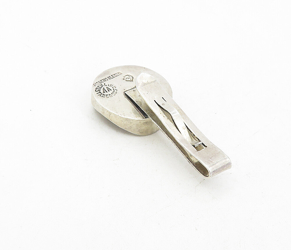 AA MEXICO 925 Silver  Vintage Dark Tone S Initial Cutout Tie Clip  TR1387