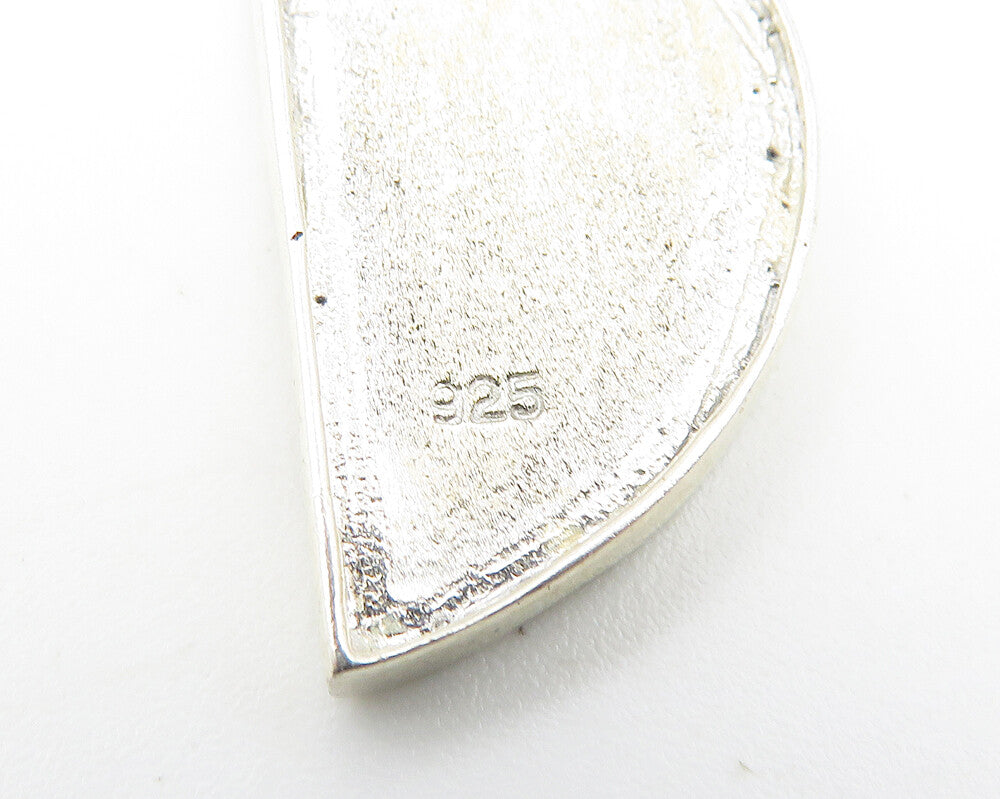 925 Sterling Silver  Vintage Shiny Chiseled Swirl Design Pendant  PT8426