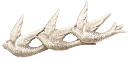 925 Sterling Silver Vintage Brooch MEXICO Etched Swallow Flying Birds  BP11853