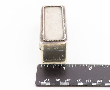 925 Sterling Silver Vintage Snuff Box Beaded Rectangular Cigarette Case  TR4222