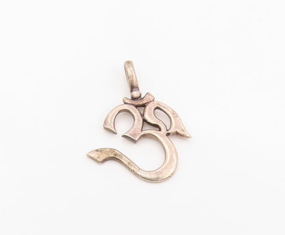 925 Sterling Silver Vintage Pendant Sacred Om Symbol Cutout Religious  PT25655