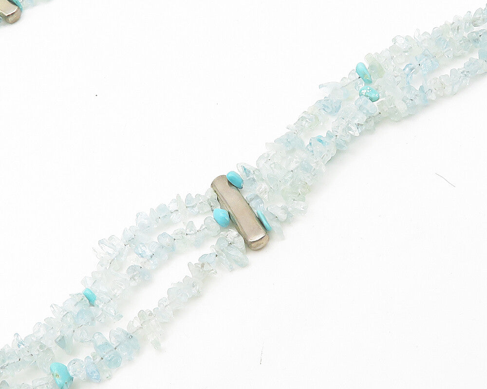DTR JAY KING 925 Silver  Vintage Turquoise & Aquamarine Chain Necklace  NE2996