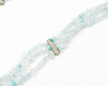 DTR JAY KING 925 Silver  Vintage Turquoise & Aquamarine Chain Necklace  NE2996