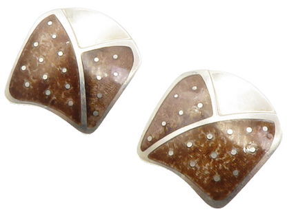 925 Sterling Silver  Vintage Shiny Enamel Design Drop Earrings  EG7240