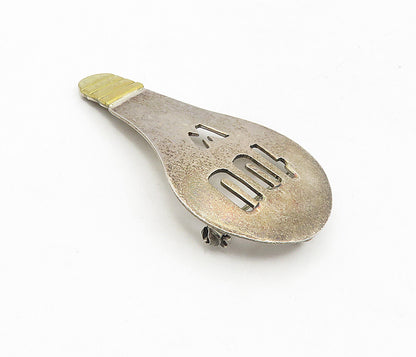 MEXICO 925 Sterling Silver  Vintage Two Tone Light Bulb Brooch Pin  BP3280