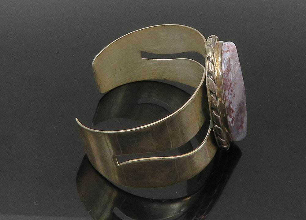 DTR JAY KING 925 Sterling Silver  Vintage Agate Cutout Cuff Bracelet  BT8860