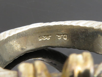 925 Sterling Silver  Vintage Shiny Two Tone Rope Twist Band Ring Sz 9  RG24176