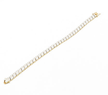 ROSS SIMON 925 Silver   Genuine Diamonds Two Tone Chain Bracelet  BT6508