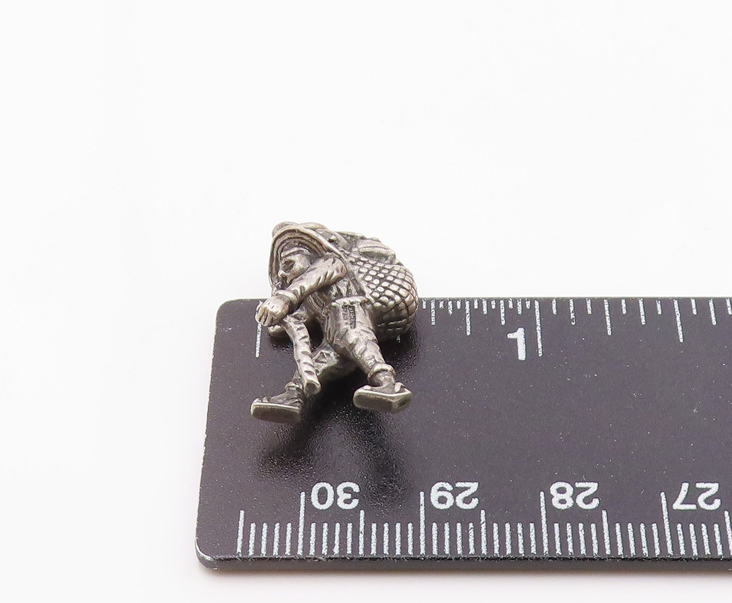 925 Silver  Vintage Walking Man With Sombrero Stick & Rebozo Pendant  PT21793