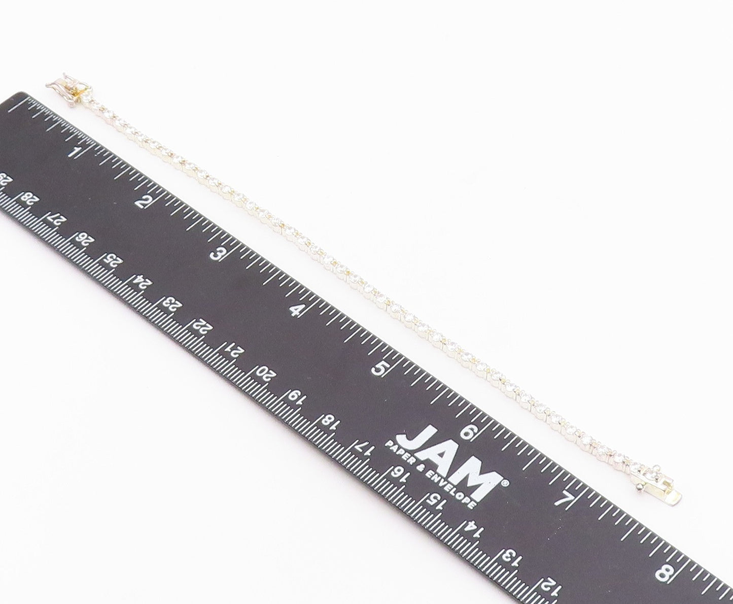 925 Sterling Silver  Shiny Round Cut Cubic Zirconia Tennis Bracelet  BT7369