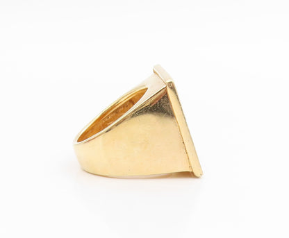 925 Sterling Silver Vintage Ring Gold Plated ITAOR Geometric Band Sz 10 RG34643
