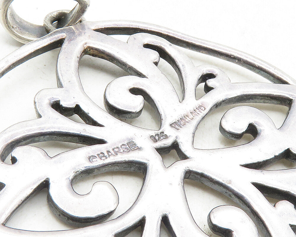 BARSE 925 Sterling Silver  Vintage Shiny Open Flower Design Pendant  PT7775