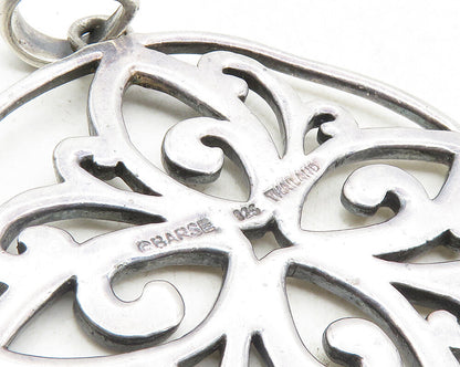 BARSE 925 Sterling Silver  Vintage Shiny Open Flower Design Pendant  PT7775