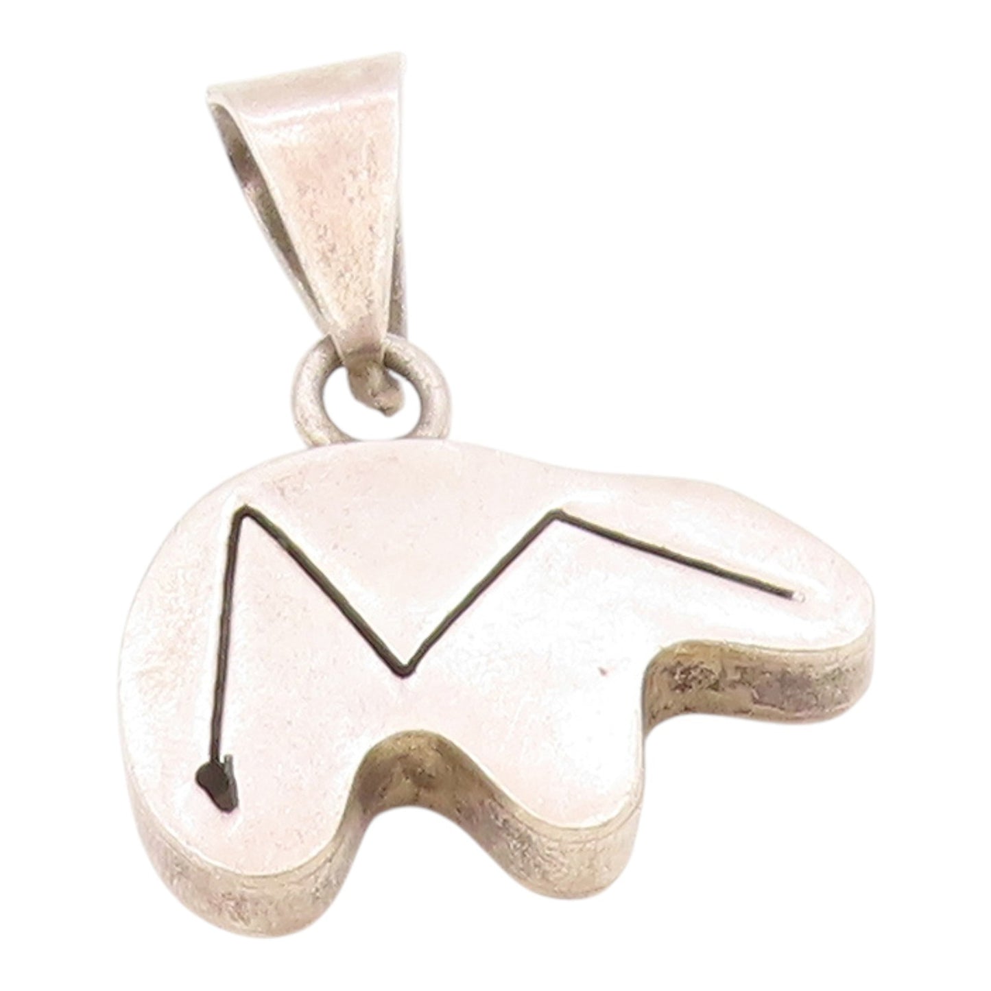 925 Sterling Silver  Vintage Hollow Bear Arrow Animal Motif Pendant  PT19217