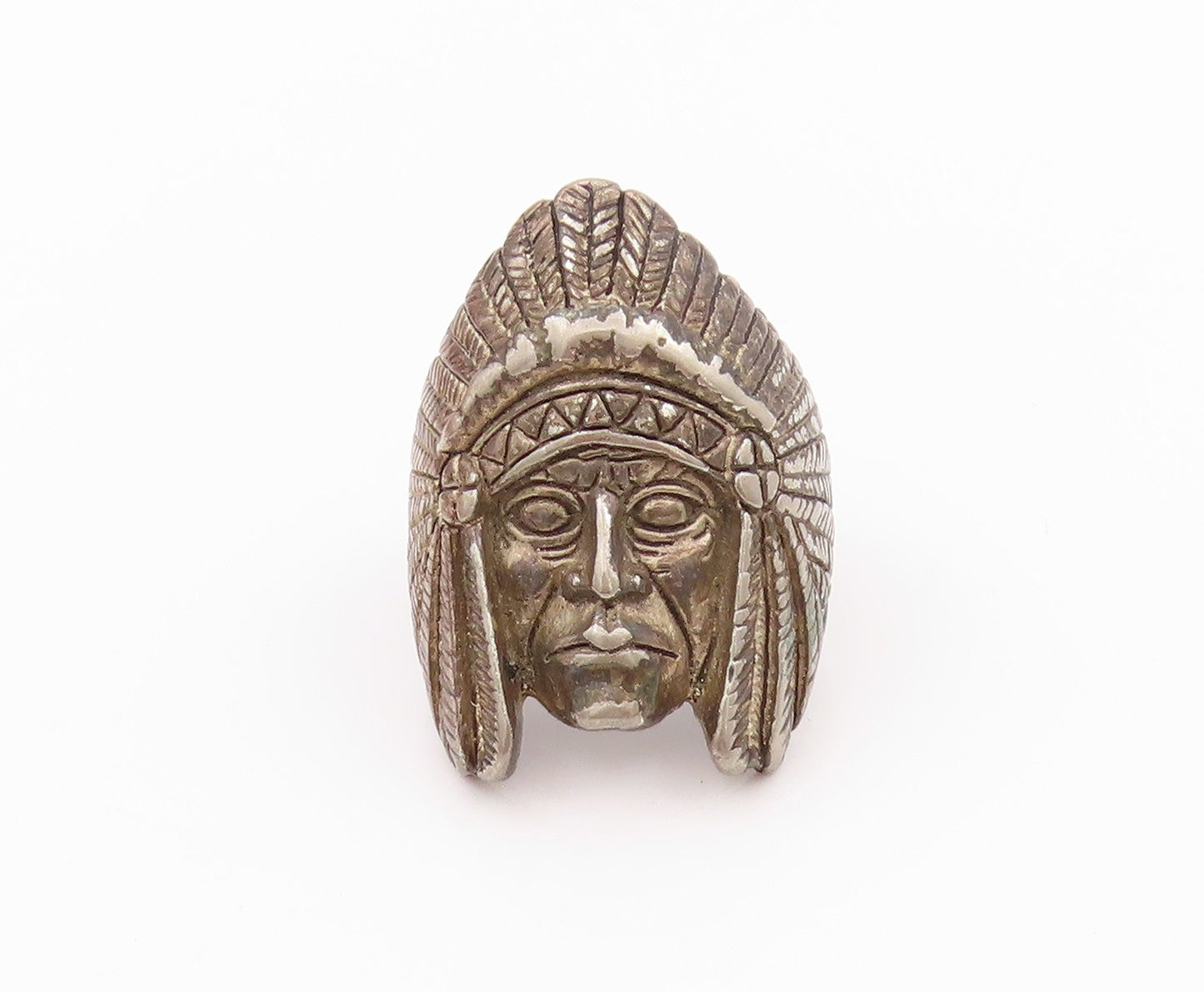 925 Sterling Silver Vintage Ring G&S Native American Warrior  Sz 7  RG32457