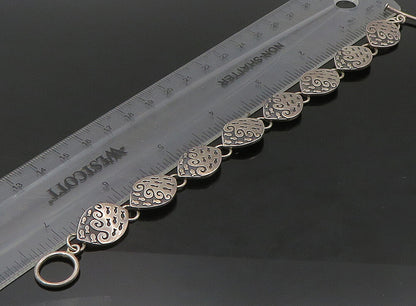 DESIGNER 925 Sterling Silver  Vintage Shiny Fish Motif Chain Bracelet  BT9238