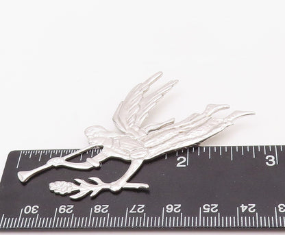925 Sterling Silver Vintage Brooch Pin Carved Celebrating Flying Angel  BP11182