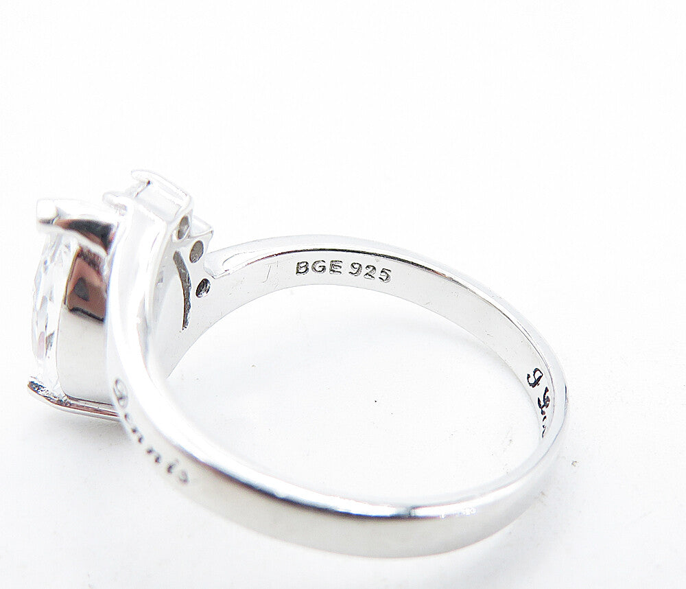 925 Sterling Silver  Cubic Zirconia Linda & Dennis Band Ring Sz 6  RG6071