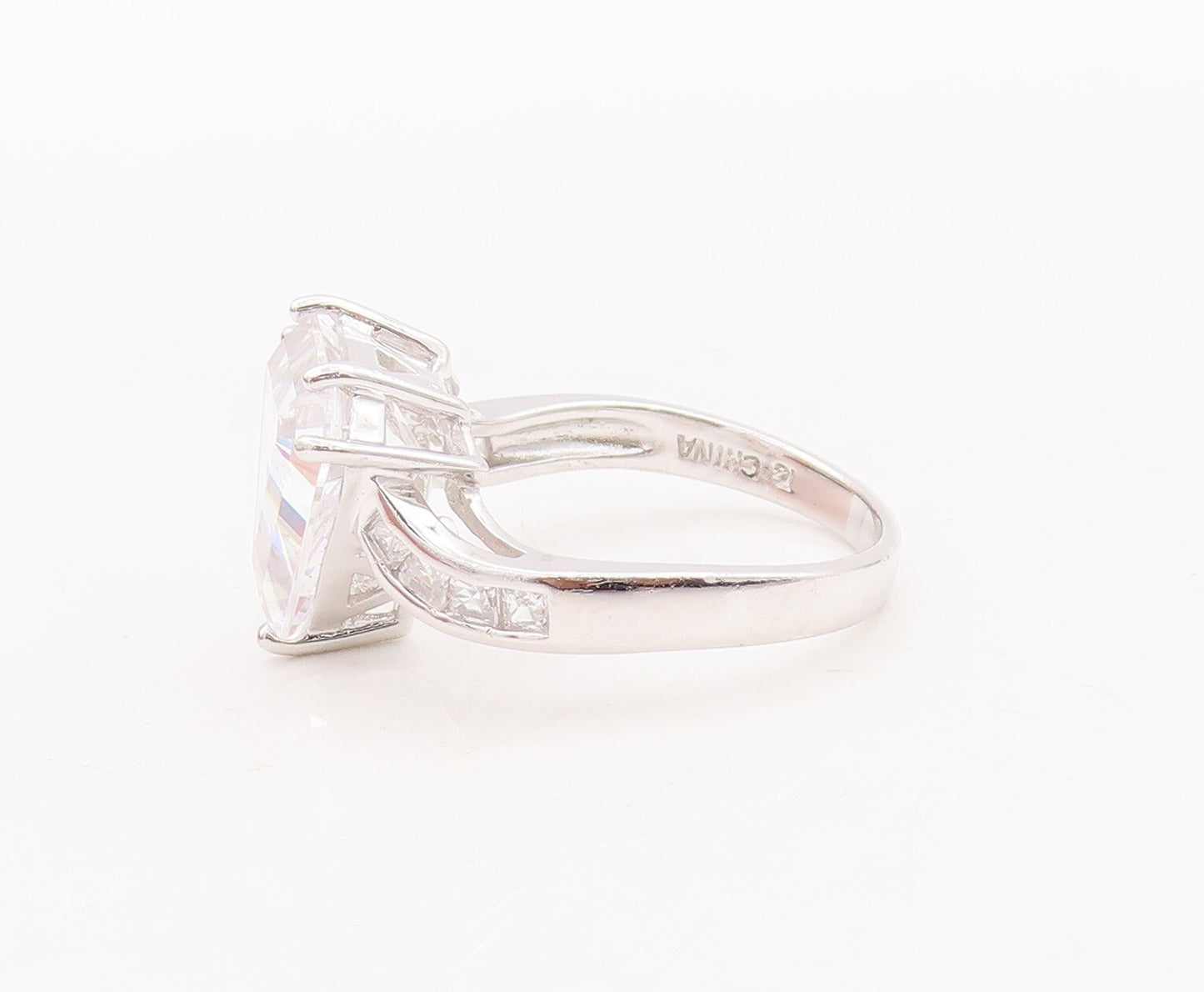 925 Sterling Silver Vintage Ring ROSS SIMONS Triangle Cutout CZ  Sz 9  RG28789