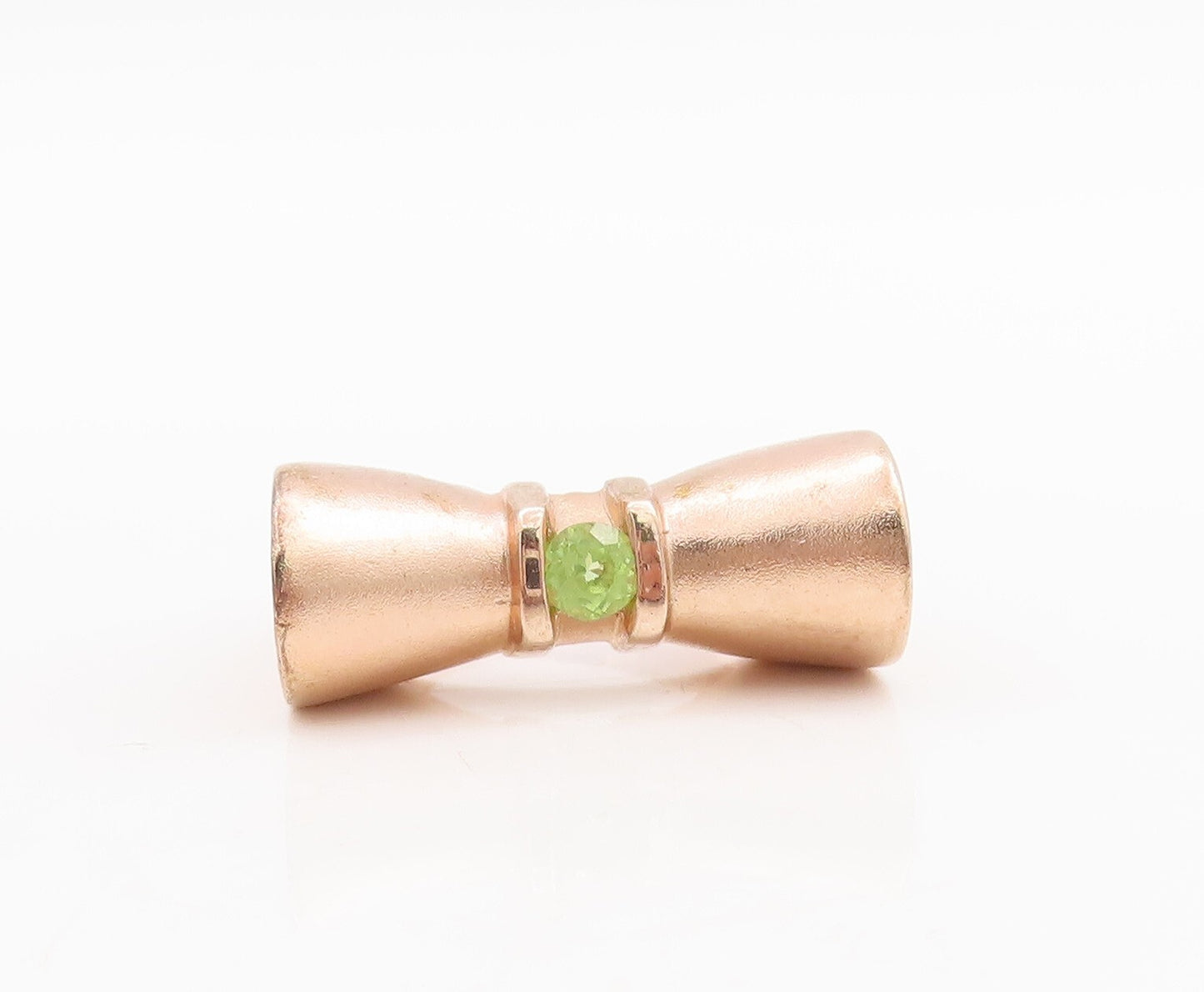925 Sterling Silver Vintage Ring Rose Gold Plated Peridot Bow  Sz 8  RG28713