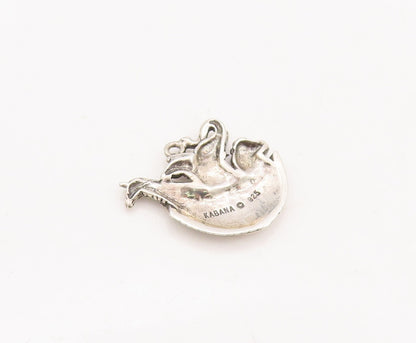 925 Sterling Silver Vintage Pendant KABANA Noah Ark Animal Boat  PT23465