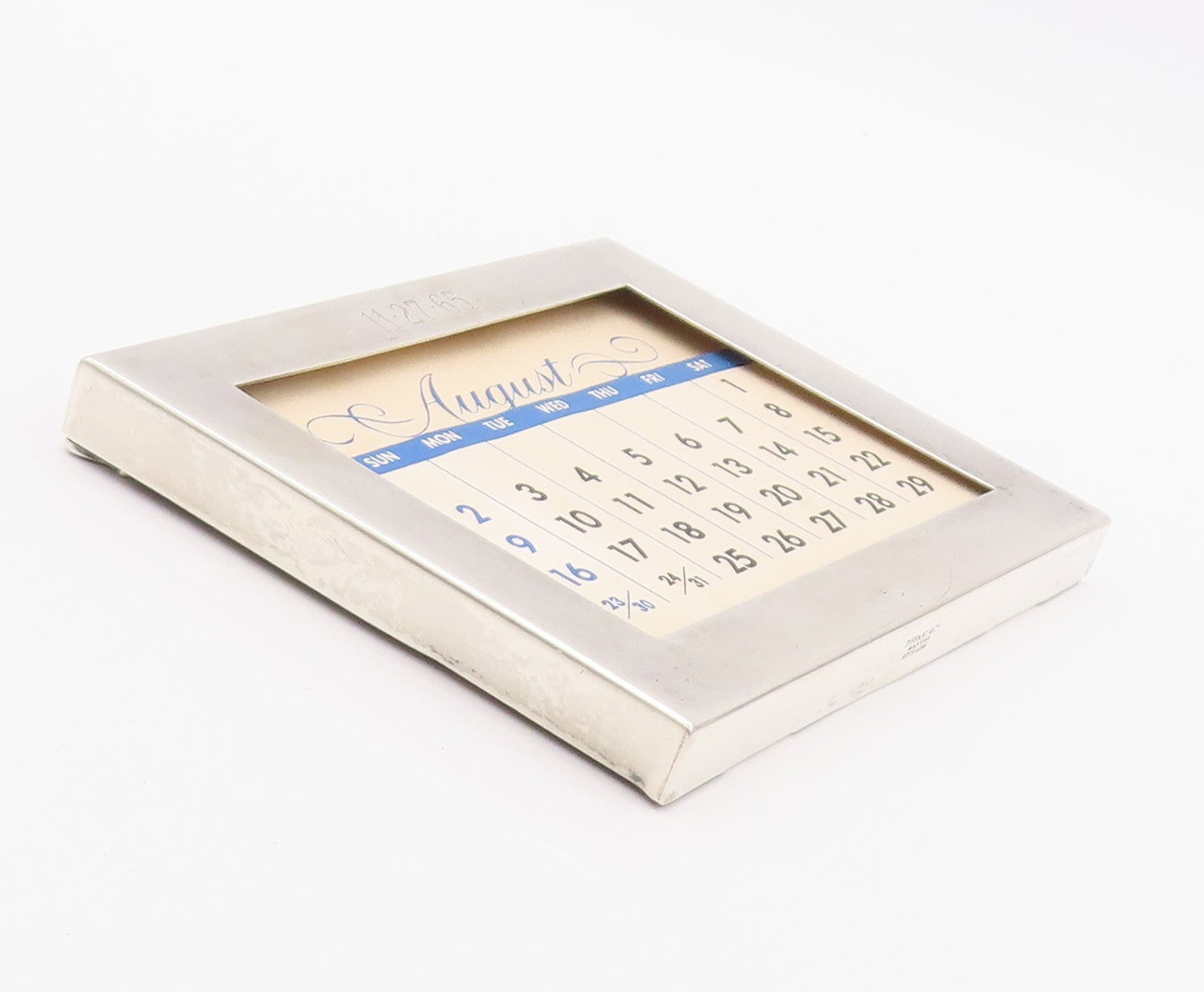 925 Sterling Silver Vintage Calendar TIFFANY & CO. Antique Framed Manual  TR3903