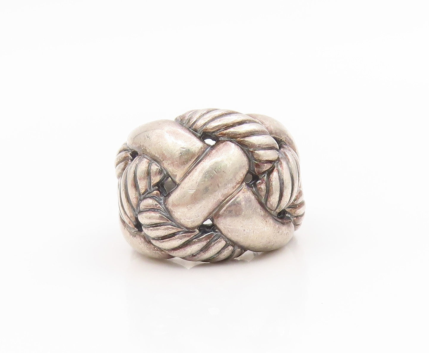925 Sterling Silver Vintage Ring Chunky Woven Braid Designer Band Sz 5.5 RG34557