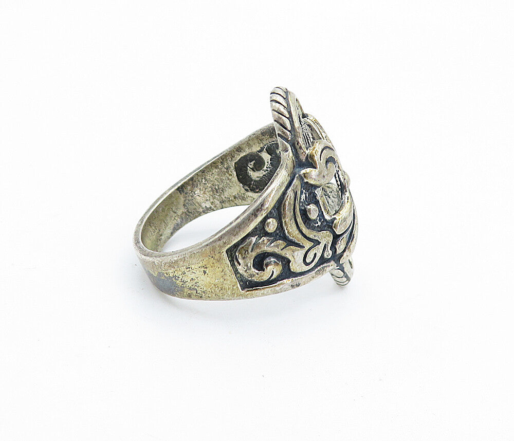 CAROLYN POLLACK 925 Silver  Vintage Dark Tone Swirl Band Ring Sz 10  RG7676