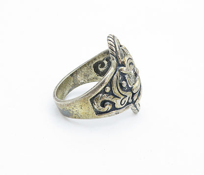CAROLYN POLLACK 925 Silver  Vintage Dark Tone Swirl Band Ring Sz 10  RG7676
