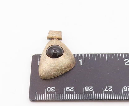 925 Silver  Vintage Triangular Scratch Finish Black Onyx Pendant  PT20431
