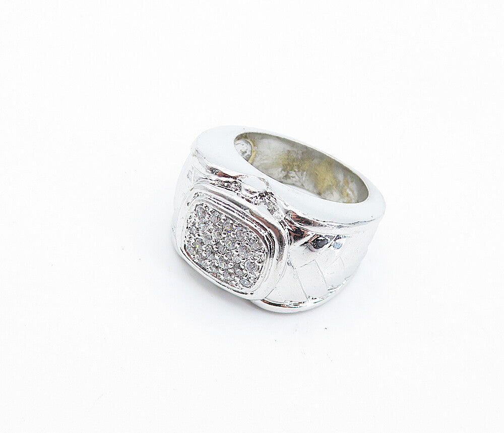 925 Sterling Silver  Sparkling Cubic Zirconia Braided Band Ring Sz 7  RG4342