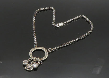 SHABLOOL ISRAEL 925 Silver  Vintage Cubic Zirconia Faith Chain Necklace NE3336
