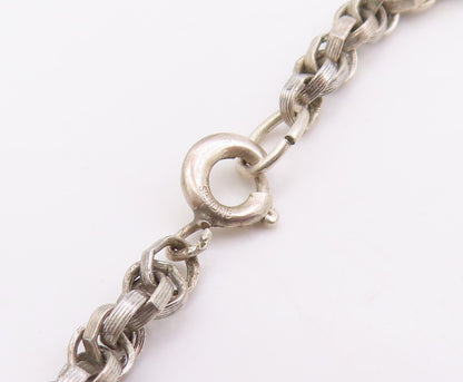 925 Sterling Silver Vintage Necklace Interlocking Round Link Cable Chain NE4742