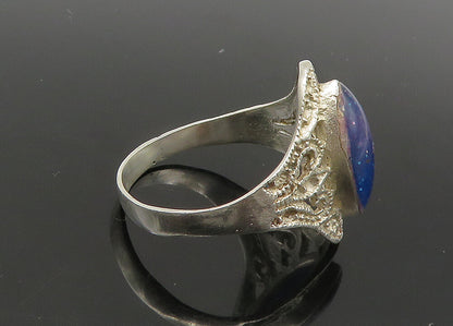 925 Sterling Silver  Vintage Enamel Glitter Band Ring Sz 10.5  RG22137