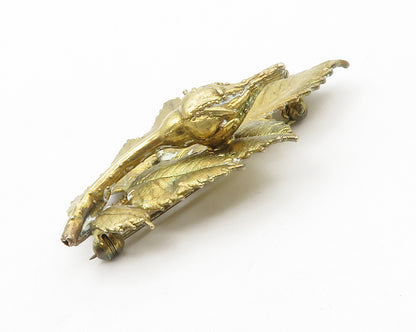 EGGERT DENMARK 925 Sterling Silver  Vintage Floral Leaf Brooch Pin  BP5285
