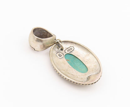 925 Sterling Silver Vintage Pendant CAROLYN POLLACK Antique Turquoise  PT24243