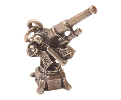 925 Sterling Silver  Vintage Missile Launcher Motif Charm Pendant  PT21837